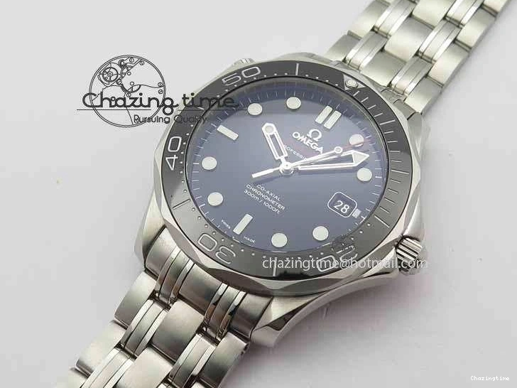 0227 Seamaster 300M SS MK 1:1 Best Edition Black Dial Ceramic Bezel On SS Bracelet A TopPick 8177